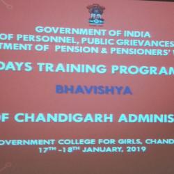 चंडीगढ़ प्रशासन के संघीय क्षेत्र के लिए भविष्य पर दो दिवसीय प्रशिक्षण कार्यक्रम की छवि
